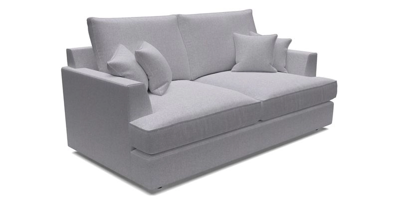 Slingsby 3 Seater Fitted Cover Sofa in Two Tone Plain Biscuit. Loose cover version available