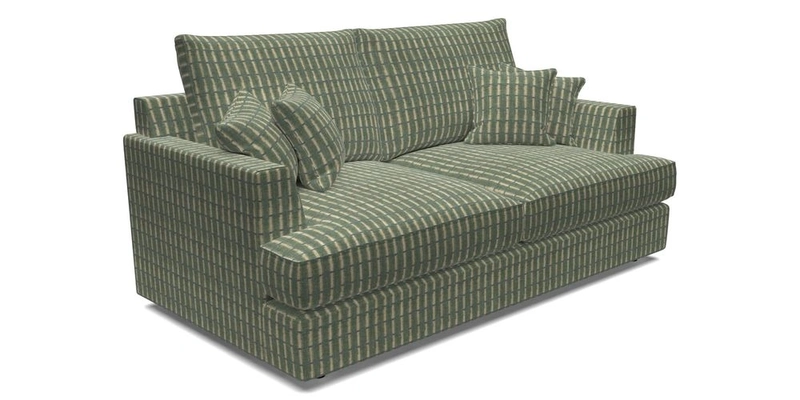 Slingsby 3 Seater Fitted Cover Sofa in Two Tone Plain Biscuit. Loose cover version available