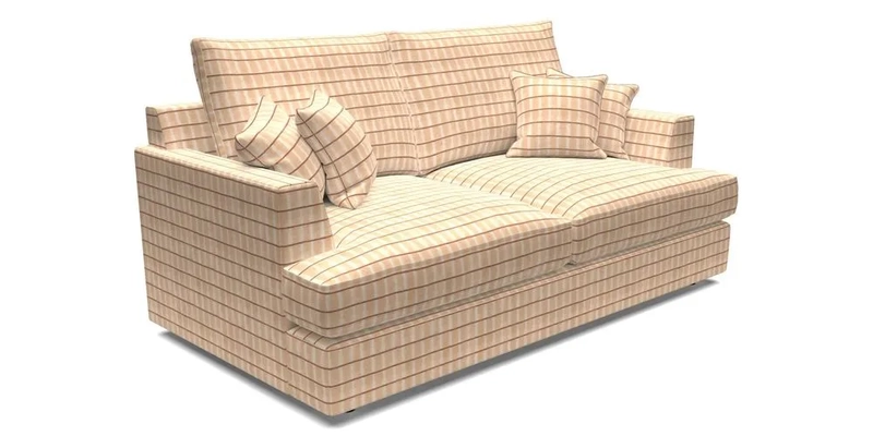 Slingsby 3 Seater Fitted Cover Sofa in Two Tone Plain Biscuit. Loose cover version available