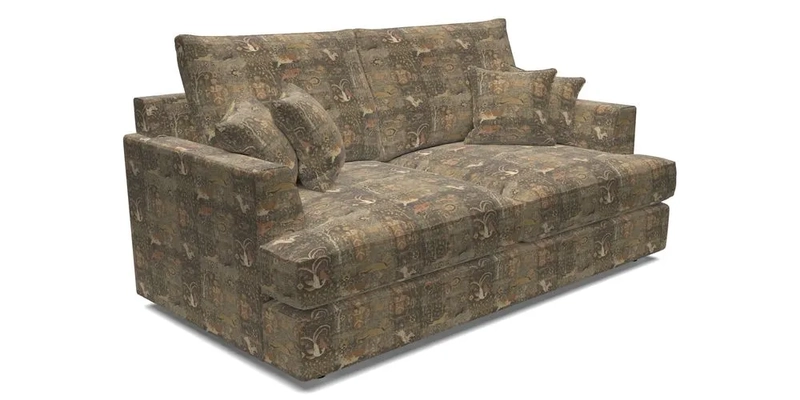Slingsby 3 Seater Fitted Cover Sofa in Two Tone Plain Biscuit. Loose cover version available