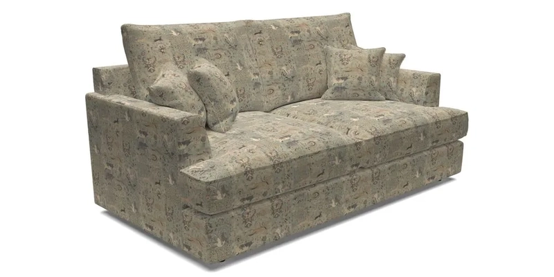 Slingsby 3 Seater Fitted Cover Sofa in Two Tone Plain Biscuit. Loose cover version available