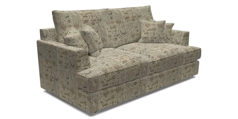 Slingsby 3 Seater Fitted Cover Sofa in Two Tone Plain Biscuit. Loose cover version available