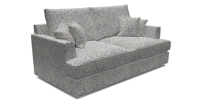 Slingsby 3 Seater Fitted Cover Sofa in Two Tone Plain Biscuit. Loose cover version available