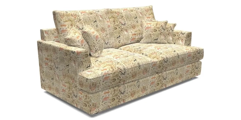 Slingsby 3 Seater Fitted Cover Sofa in Two Tone Plain Biscuit. Loose cover version available