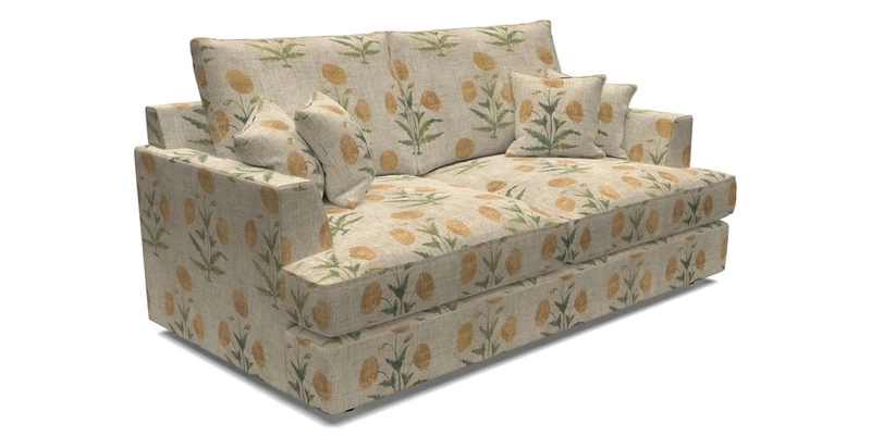 Slingsby 3 Seater Fitted Cover Sofa in Two Tone Plain Biscuit. Loose cover version available