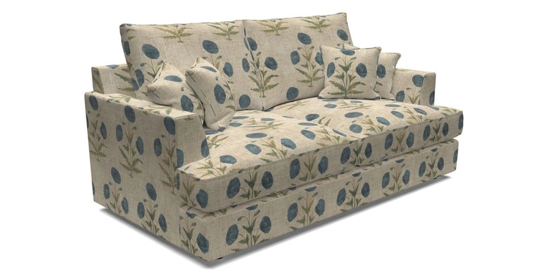Slingsby 3 Seater Fitted Cover Sofa in Two Tone Plain Biscuit. Loose cover version available