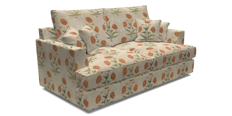 Slingsby 3 Seater Fitted Cover Sofa in Two Tone Plain Biscuit. Loose cover version available