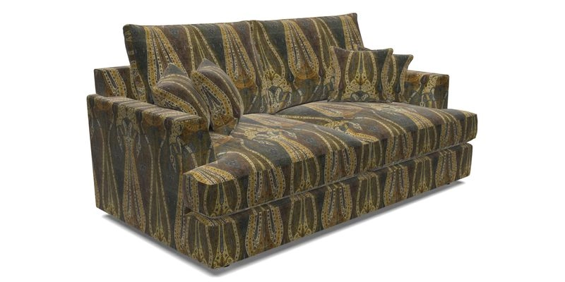 Slingsby 3 Seater Fitted Cover Sofa in Two Tone Plain Biscuit. Loose cover version available