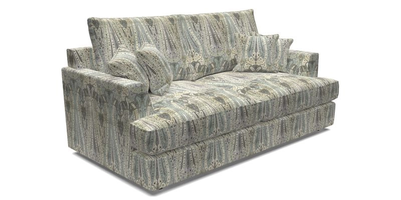 Slingsby 3 Seater Fitted Cover Sofa in Two Tone Plain Biscuit. Loose cover version available