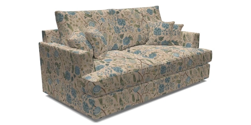 Slingsby 3 Seater Fitted Cover Sofa in Two Tone Plain Biscuit. Loose cover version available