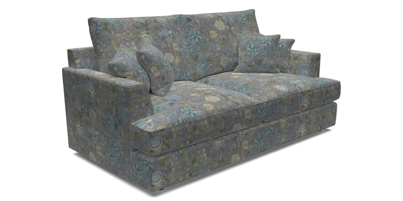 Slingsby 3 Seater Fitted Cover Sofa in Two Tone Plain Biscuit. Loose cover version available