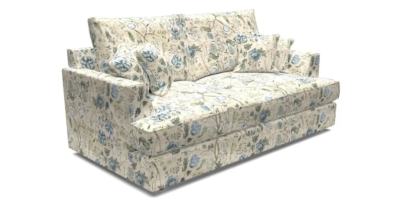 Slingsby 3 Seater Fitted Cover Sofa in Two Tone Plain Biscuit. Loose cover version available