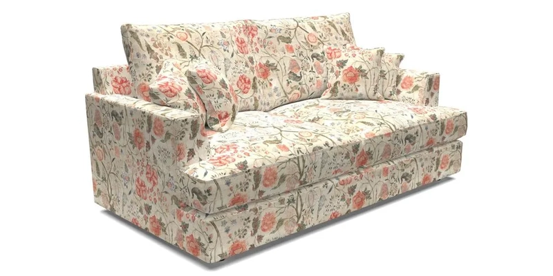Slingsby 3 Seater Fitted Cover Sofa in Two Tone Plain Biscuit. Loose cover version available