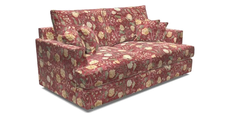 Slingsby 3 Seater Fitted Cover Sofa in Two Tone Plain Biscuit. Loose cover version available