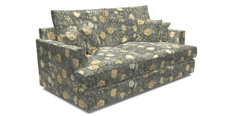 Slingsby 3 Seater Fitted Cover Sofa in Two Tone Plain Biscuit. Loose cover version available