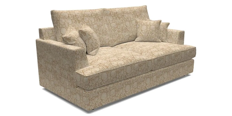 Slingsby 3 Seater Fitted Cover Sofa in Two Tone Plain Biscuit. Loose cover version available