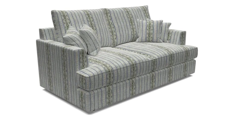 Slingsby 3 Seater Fitted Cover Sofa in Two Tone Plain Biscuit. Loose cover version available