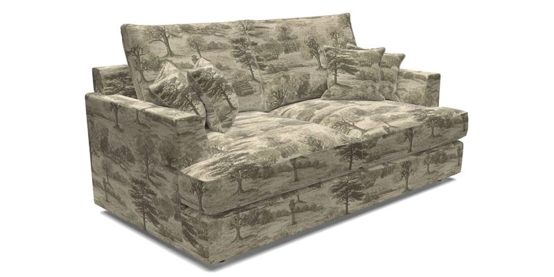 Slingsby 3 Seater Fitted Cover Sofa in Two Tone Plain Biscuit. Loose cover version available