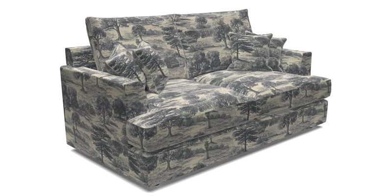 Slingsby 3 Seater Fitted Cover Sofa in Two Tone Plain Biscuit. Loose cover version available