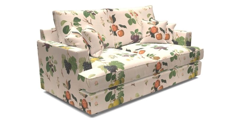 Slingsby 3 Seater Fitted Cover Sofa in Two Tone Plain Biscuit. Loose cover version available
