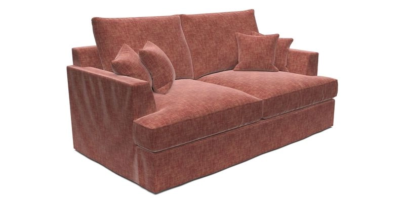Slingsby 3 Seater Fitted Cover Sofa in Two Tone Plain Biscuit. Loose cover version available
