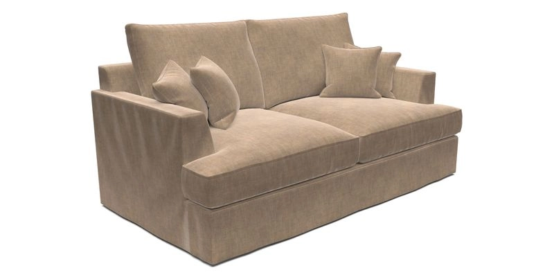 Slingsby 3 Seater Fitted Cover Sofa in Two Tone Plain Biscuit. Loose cover version available