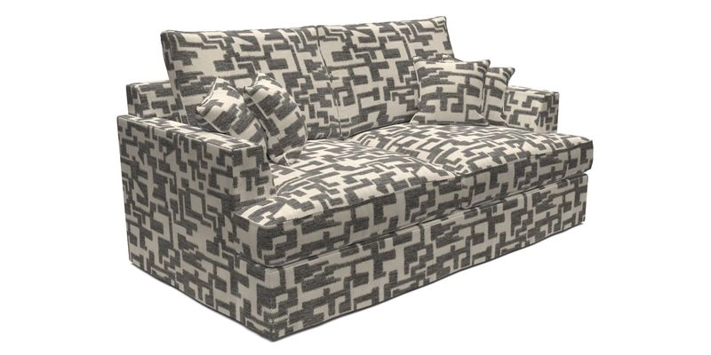 Slingsby 3 Seater Fitted Cover Sofa in Two Tone Plain Biscuit. Loose cover version available
