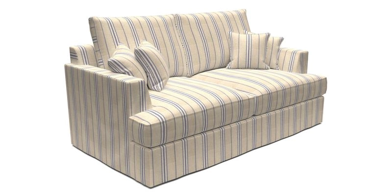 Slingsby 3 Seater Fitted Cover Sofa in Two Tone Plain Biscuit. Loose cover version available