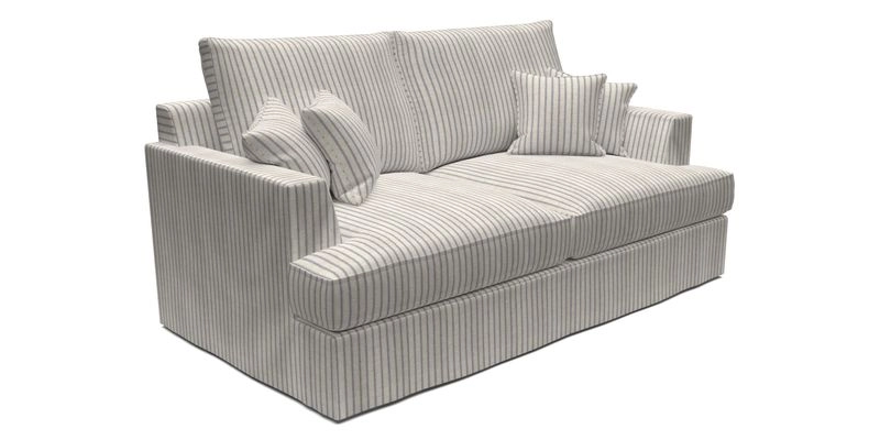 Slingsby 3 Seater Fitted Cover Sofa in Two Tone Plain Biscuit. Loose cover version available