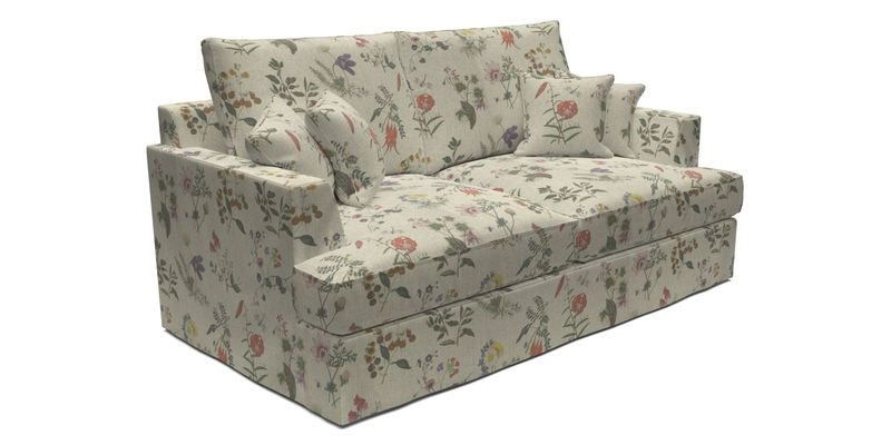 Slingsby 3 Seater Fitted Cover Sofa in Two Tone Plain Biscuit. Loose cover version available