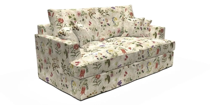 Slingsby 3 Seater Fitted Cover Sofa in Two Tone Plain Biscuit. Loose cover version available