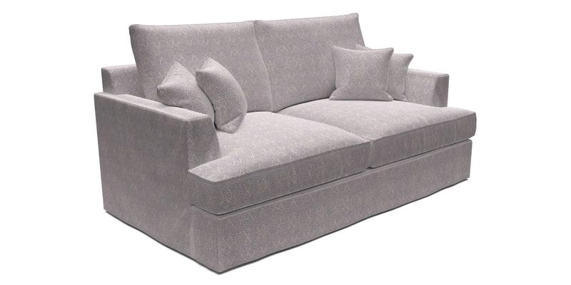 Slingsby 3 Seater Fitted Cover Sofa in Two Tone Plain Biscuit. Loose cover version available