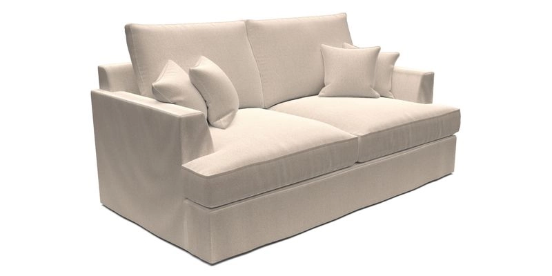 Slingsby 3 Seater Fitted Cover Sofa in Two Tone Plain Biscuit. Loose cover version available