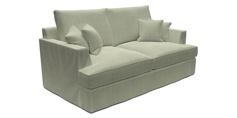 Slingsby 3 Seater Fitted Cover Sofa in Two Tone Plain Biscuit. Loose cover version available