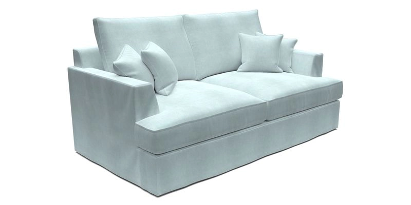 Slingsby 3 Seater Fitted Cover Sofa in Two Tone Plain Biscuit. Loose cover version available