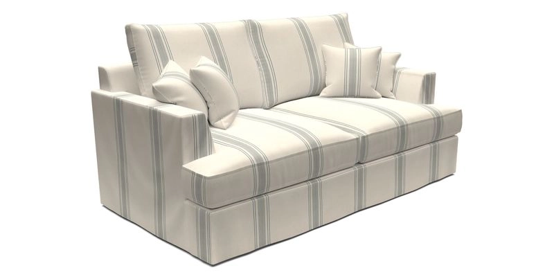 Slingsby 3 Seater Fitted Cover Sofa in Two Tone Plain Biscuit. Loose cover version available