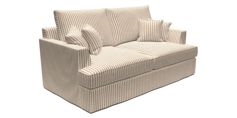 Slingsby 3 Seater Fitted Cover Sofa in Two Tone Plain Biscuit. Loose cover version available