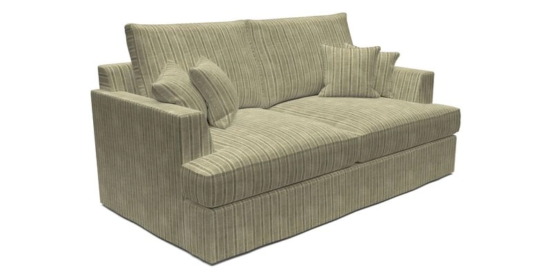 Slingsby 3 Seater Fitted Cover Sofa in Two Tone Plain Biscuit. Loose cover version available