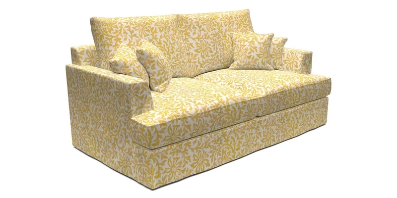 Slingsby 3 Seater Fitted Cover Sofa in Two Tone Plain Biscuit. Loose cover version available