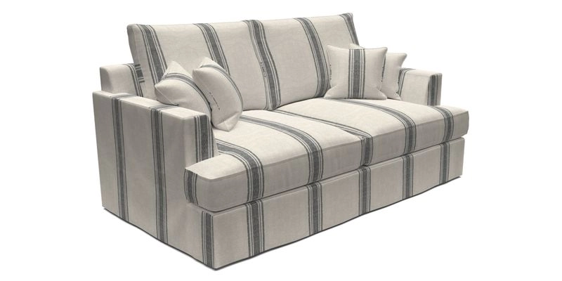 Slingsby 3 Seater Fitted Cover Sofa in Two Tone Plain Biscuit. Loose cover version available