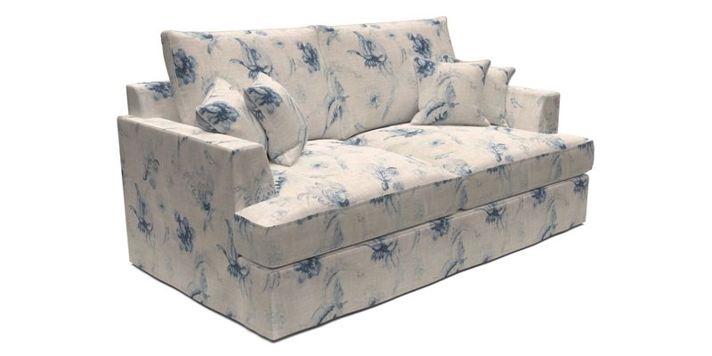 Slingsby 3 Seater Fitted Cover Sofa in Two Tone Plain Biscuit. Loose cover version available