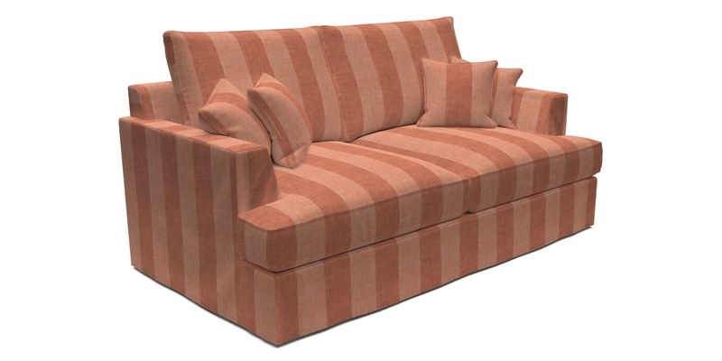 Slingsby 3 Seater Fitted Cover Sofa in Two Tone Plain Biscuit. Loose cover version available