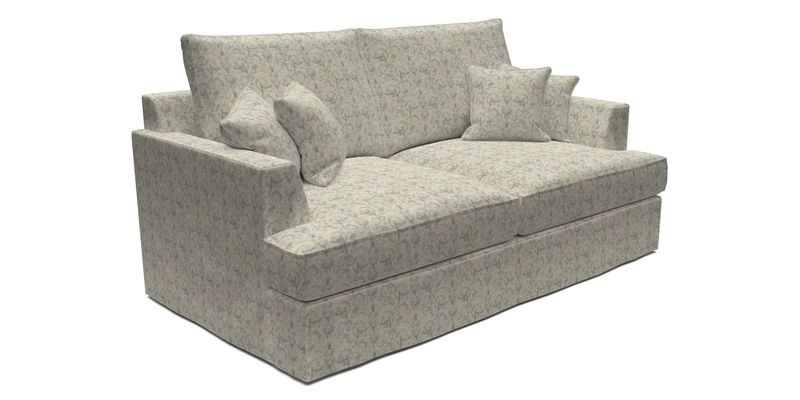 Slingsby 3 Seater Fitted Cover Sofa in Two Tone Plain Biscuit. Loose cover version available