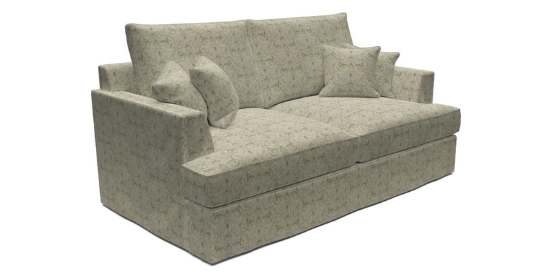 Slingsby 3 Seater Fitted Cover Sofa in Two Tone Plain Biscuit. Loose cover version available
