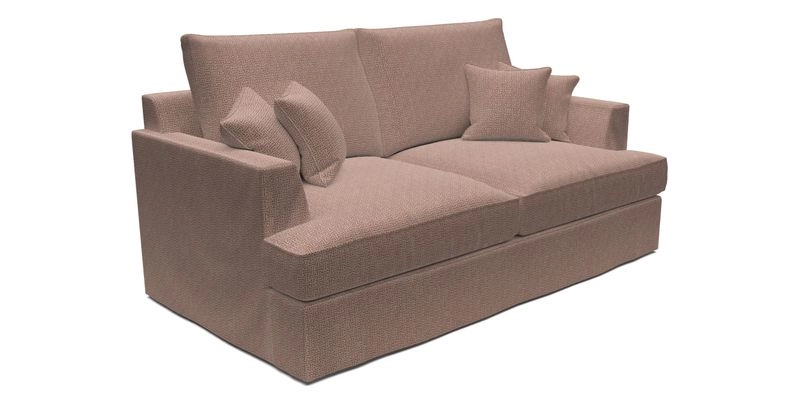 Slingsby 3 Seater Fitted Cover Sofa in Two Tone Plain Biscuit. Loose cover version available