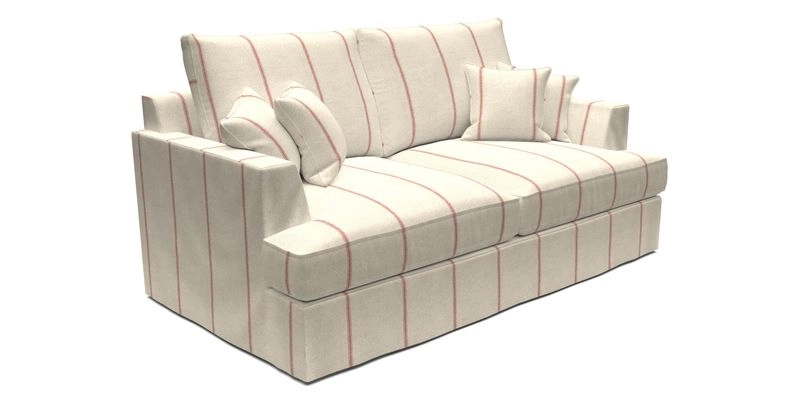 Slingsby 3 Seater Fitted Cover Sofa in Two Tone Plain Biscuit. Loose cover version available