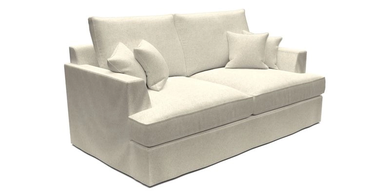 Slingsby 3 Seater Fitted Cover Sofa in Two Tone Plain Biscuit. Loose cover version available
