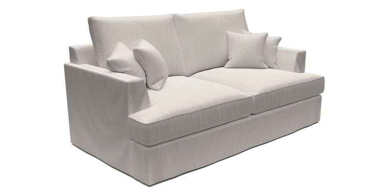 Slingsby 3 Seater Fitted Cover Sofa in Two Tone Plain Biscuit. Loose cover version available