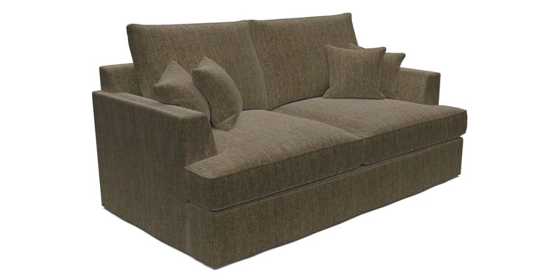 Slingsby 3 Seater Fitted Cover Sofa in Two Tone Plain Biscuit. Loose cover version available