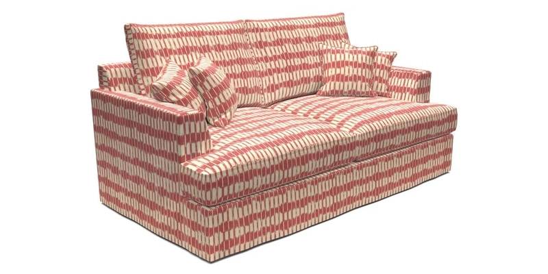 Slingsby 3 Seater Fitted Cover Sofa in Two Tone Plain Biscuit. Loose cover version available
